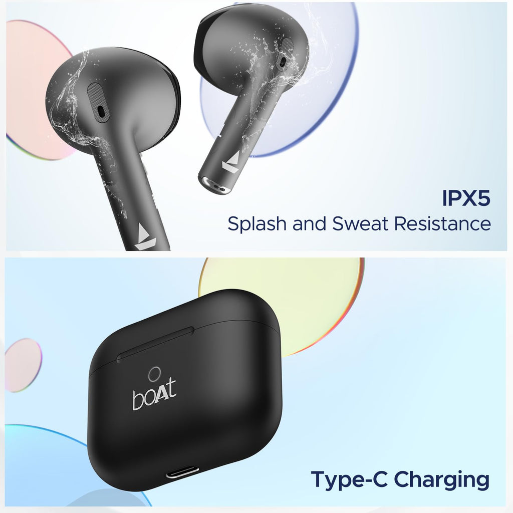 Boat Airdopes Joy, 35Hrs Battery, Fast Charge, IWP Tech, Low Latency, 2Mic ENx, Type-C Port, v5.3 Bluetooth Earbuds, TWS Ear Buds Wireless Earphones with...
