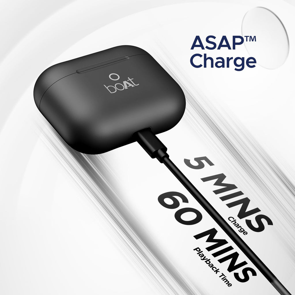 Boat Airdopes Joy, 35Hrs Battery, Fast Charge, IWP Tech, Low Latency, 2Mic ENx, Type-C Port, v5.3 Bluetooth Earbuds, TWS Ear Buds Wireless Earphones with...