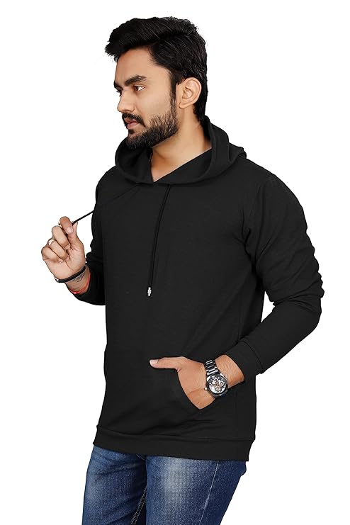 Men's Plain Hoodie: Classic, Comfortable, Versatile, Perfect for Casual Wear.