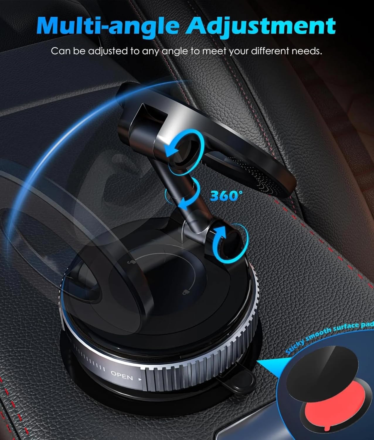 K007 Vacuum Suction Magnetic 360° Rotatable 180° Foldable Magnetic Car Mobile Holder
